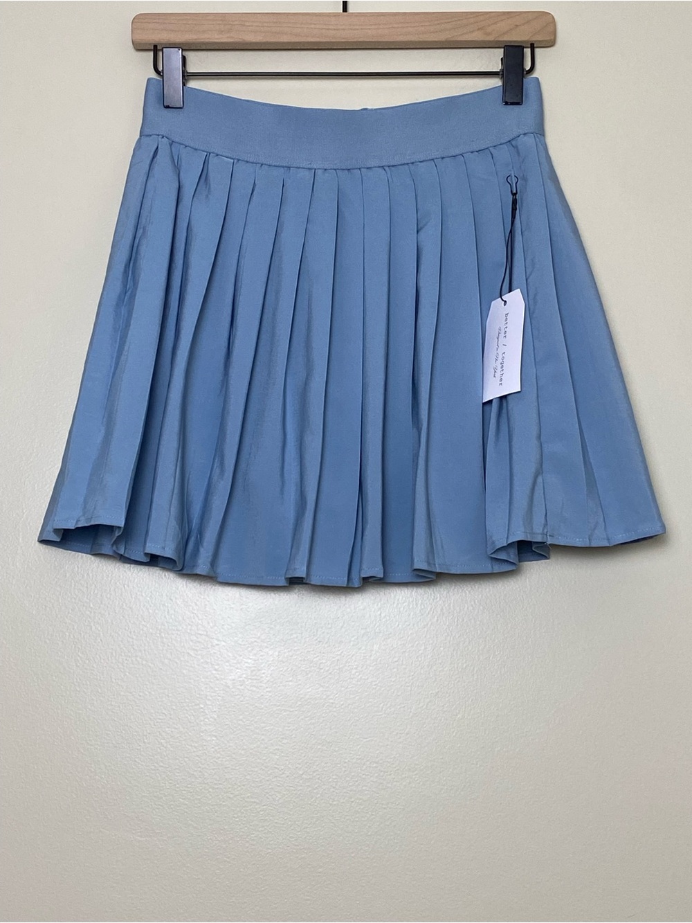 Better Together Light Blue Pleated Mini Skirt Skort Med Preppy Tennis Athleisure